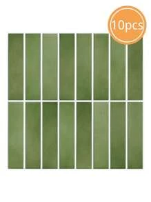 10 Pcs Matte Peel And Stick Tile Backplash, 3D Tile Stickers For Bathroom, 3D Wall Panels Indoor, Kitchen Decor, Modern Wall Decor - Multicolor - View 12