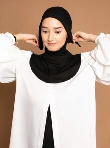 1 Phụ kiện Abaya cho nữ, mặt nạ Balaclava trơn có dây rút, băng đô co giãn thoáng khí, khăn xếp, mũ bandana, đa chức năng cho cuộc sống hàng ngày, thể thao, yoga, thể dục và thời trang cho trang phục - màu đen - Xem 3