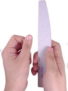 2 件装指甲锉和抛光器，100/180 粒度，砂纸，高柔韧性，无香味美甲工具，适用于修指甲和修脚