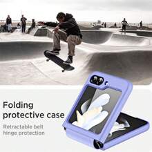 1 件多色可折叠 PU 皮革翻盖保护套，带肩带，可扩展保护壳带支架，时尚个性化，兼容三星 Galaxy Z Flip 6/Z Flip 5/Z Flip 4/Z Flip 3