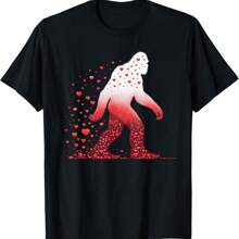Bigfoot Heart Valentine Day Funny Bigfoot Hearts Sasquatch T-Shirt