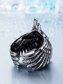1pc Retro Eagle Shaped Ring, Accessory Gift For Men, Versatile For Daily Wear, Spring Fashion