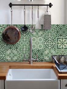 SUPSTICKER 1 Roll Moroccan Style Peel And Stick Wallpaper, Water/Oil Resistant, Heat Resistant, Removable Decal Sticker For Kitchen, Living Room, Bedroom, Bathroom Remodel Gifts Birthday Graduation Wall Paper Wall Stickers Room Decor Wall Decor Wall Sticker Kitchen Decor - Multicolor - View 8