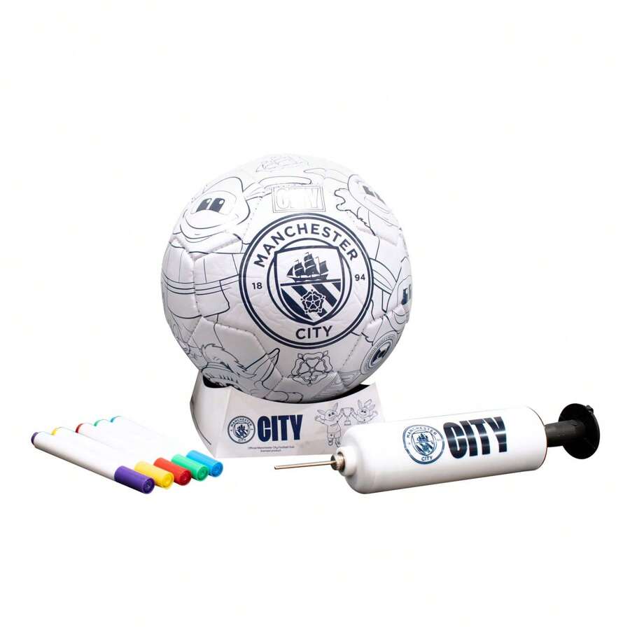 Manchester City F.C. Manchester City Mini Colour In Customisable Football - White - View 1