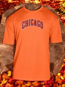 Playera Chicago 100% Poliester Bombay - Naranja - Ver 1