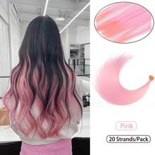 20 hebras de 20 pulgadas de extensiones de cabello sintético multicolor de Kanekalon con punta en I y queratina, para piezas de cabello, Día de San Patricio