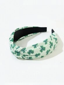 1pc St. Patrick's Day Green Clover Knot HeadBand,Hair Band ,Hair Hoop Hairband - Multicolor - View 5