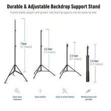 Backdrop Support Stand Kit 10x7ft(WxH) Adjustable Photography Studio Photo Background Support System With 4 Crossbars, 8 Backdrop Clamps, 2 Sandbags And Carrying Bag For Parties Events Decoration - Màu đen với hai bao cát - Xem 11
