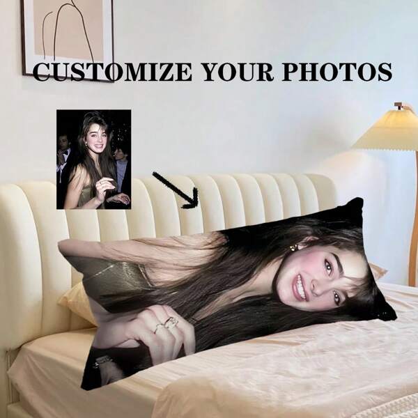 1 Pc Customized Photo Body Pillow - Double-Sided Printing, Extra Long, Comfortable Sleep Support, Suitable For Back And Side Sleeping, Fits Single To Double Bed, Machine Washable, Modern Style Sleep Pillow
