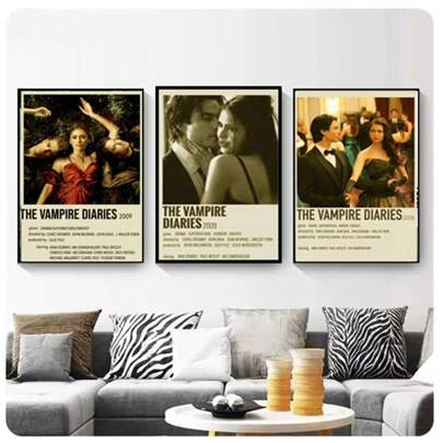 1PC Retro Klasyczny Film "Pamiętnik Wampirów" Obraz Na Płótnie Rodzina Sypialnia Wejście Bar Restauracja Kawiarnia Sztuka Malowanie Dekoracja (Bez Ramy)