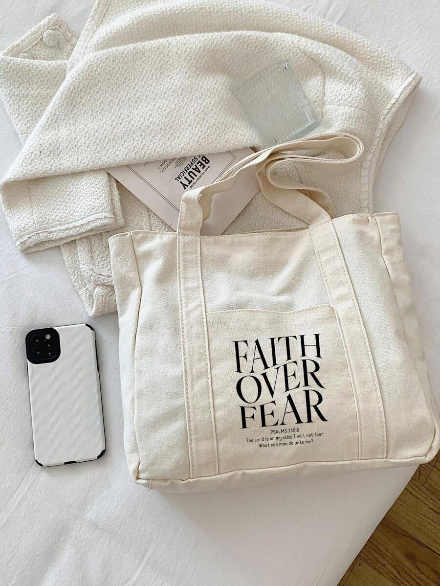 Túi mua sắm in chữ, túi đeo vai nhiều ngăn, túi tote in chữ kiểu retro, túi đựng mỹ phẩm in chữ "Jesus Loves You" (Chúa Giê-su yêu bạn), túi xách tay dung tích lớn, túi đeo vai chéo, thích hợp cho sinh viên tốt nghiệp, thanh thiếu niên, sinh viên đại học (năm nhất, năm hai, năm ba, năm tư), tuyệt vời cho các hoạt động ngoài trời, du lịch, tựu trường, hộp bút quà tặng giáo viên, quà sinh nhật cho bạn thân, ba lô - Màu be - Xem 1