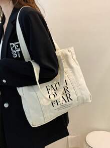 Túi mua sắm in chữ, túi đeo vai nhiều ngăn, túi tote in chữ kiểu retro, túi đựng mỹ phẩm in chữ "Jesus Loves You" (Chúa Giê-su yêu bạn), túi xách tay dung tích lớn, túi đeo vai chéo, thích hợp cho sinh viên tốt nghiệp, thanh thiếu niên, sinh viên đại học (năm nhất, năm hai, năm ba, năm tư), tuyệt vời cho các hoạt động ngoài trời, du lịch, tựu trường, hộp bút quà tặng giáo viên, quà sinh nhật cho bạn thân, ba lô - Màu be - Xem 6