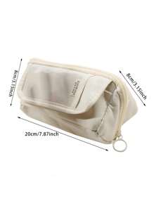 1Pc﻿ Large Capacity Pencil Case With A Magnetic Clasp For Office Stationery And Desk Storage - Multicolor - View 17