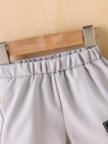 2pcs/Set Baby Boy Casual Dinosaur Print Round Neck T-Shirt And Shorts Set, Summer