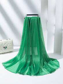 1 件女士优雅纯色网眼透明围巾，轻盈透气配饰 - 彩色 - 查看 8