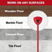 2/4pcs Machine Washable Super Soft Microfiber Spin Mop Head Replacement, Easy Clean Mop Head Refills With Base, Reusable And Easy To Wring, Multipurpose And Easy To Operate - White - View 8