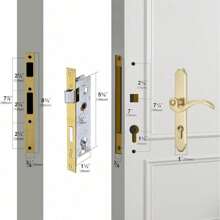 Hinged Patio Door System With Lever Handle Mortise Lock Set Brass- Perfect For Screen And Door Replacement(Polished Brass) - Polished Brass - View 2