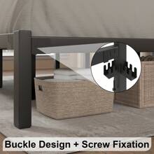 Metal Platform Bed Frame, Classic Style Headboard And Footboard/Under Bed Storage/Mattress Foundation/No Box Spring Required/Easy Assembly - Black - View 6