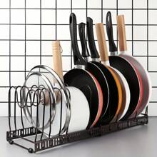 Expandable Kitchen Organizer - Multi-Layer Dish Rack With Utensil Holder, Metal Countertop Storage For Pots, Pans, Lids & Cutting Boards - Noir - Voir 8