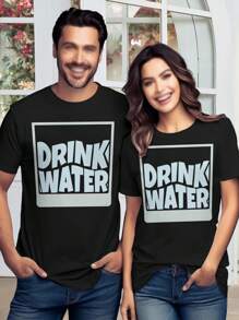Valentine's Day T-Shirts Cute Water Drinking Tees For Women