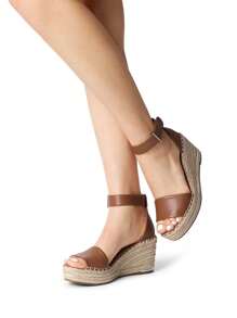 Women's Wedge Sandals Open Toe Espadrilles Sandals Comfortable Dressy Ankle Strap Platform One-Strap Sandals Suitable For Work Beach Holiday Summer Shoes - màu nâu - Xem 5