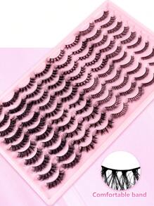 40 件/套 10-17 毫米 3D 仿貂皮睫毛，包括 3D 合成睫毛、睫毛胶、睫毛分离器、卸妆液、镊子、睫毛刷，适用于婚礼、派对、日常使用，可单独购买 - 黑色 - 查看 3