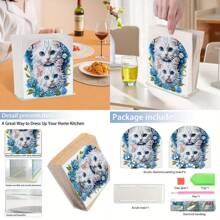 1pc Cute Dog & Cat Pattern DIY Diamond Painting Tissue Box Cover, Unique Crystal Rhinestone Design, Great For Home Decor, Desktop Accessory And Various Occasions