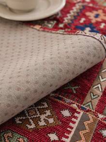 1pc Bohemian Style Geometric Embroidery Sofa Cover, Modern Couch Protector Against Cat Scratching, Suitable For Bedroom, Office, Living Room, All Seasons - Red - View 12