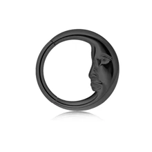 SENLANSP 1-3 pièces Anneau de septum, anneau de nez, anneau de lèvre, spirale d'hélix d'oreille, bijoux de piercing corporel de style européen en acier inoxydable 8/10mm avec design de lune et d'homme âgé, convient comme cadeau de vacances - boucles d'oreilles - Voir 13