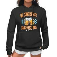Oktoberfest Hoodie Women German Hoodies - Womens October Festival Costume Oktoberfest Outfits Casual Long Sleeve  Tops, Suitable As A Gift