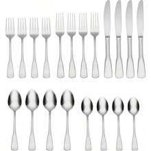 Tenedores de ensalada Oneida Colonial Boston para uso diario, 0.55 LB, metálicos - Plateado - Ver 2