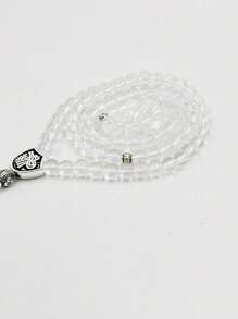 Tasbih 6mm 99 White Crystal Stone Prayer Beads Eid Ramadan Gift Misbaha Bracelet Islamic Accessories