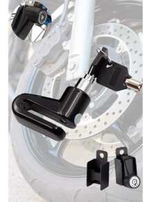 Candado Disco Aluminio Motocicleta Bicicleta Segura Proteccion Anti Robo Freno Bloqueo Lock Compacto Vmingo Mexico - Negro - Ver 1