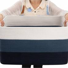 1pc Woven Storage Basket, And Decorative, Features Handle For Easy Carrying, Can Be Used To Organize Clothes, Toys, And Miscellaneous Items, Helps Tidy Up Home Space And Keep Things Orderly