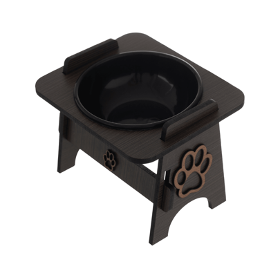 Comedouro Pet Reforçado Para Gato Cachorro Pequeno Porte Mdf Elevado Cão e Gato Tigela