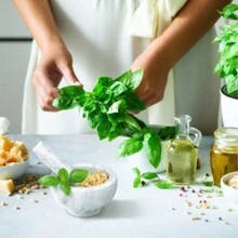 STARLEY-MARBLE MORTAR 11X6CM, White Marble Mortar For Grinding Spices, Garlic, Nuts, Herbs, Pesto - Xám - Xem 3