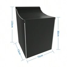 Home Use Appliance Covers, Sunproof Dustproof Waterproof Washer Dryer Covers, Universal Top And Front Load Washing Machine Covers - Black - View 3