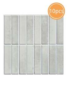 10 Pcs Matte Peel And Stick Tile Backplash, 3D Tile Stickers For Bathroom, 3D Wall Panels Indoor, Kitchen Decor, Modern Wall Decor - Multicolor - View 13