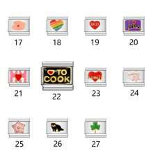 1 件不锈钢意大利模块手链组件，带有爱心、月亮、英文等图案，DIY 制作手链项链首饰，可自由搭配不同风格 - 義大利模組 - 查看 2