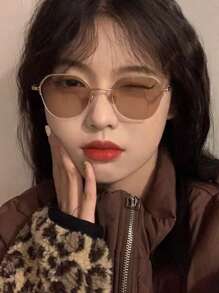 1/2pcs Round Face Flattering Computer/Tablet Monitor Glasses, Solid Color Frame, Suitable For Computer Reading, Gaming, TV, Smartphone, Eyeglasses, Women Accessories - Multicolor - View 4