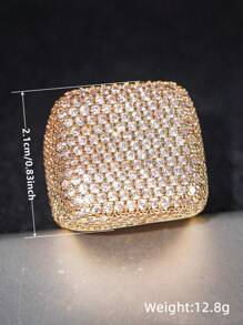 1pc Exquisite Cubic Zirconia Ring, Women's Wedding Engagement Party Jewelry Valentine's Day Gift - 1# - View 7