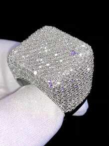 1pc Exquisite Cubic Zirconia Ring, Women's Wedding Engagement Party Jewelry Valentine's Day Gift - 1# - View 17