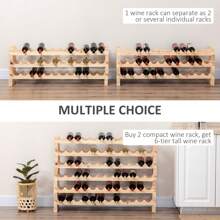 HOMCOM Wooden Wine Rack 3 Tier Shelf For 36 Bottles Shelving Storage Holder - Brown - View 4