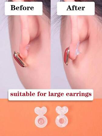 10 piezas de elevadores de arete de silicona - soportes invisibles para orejas caídas, soporte de aretes para asegurar accesorios de joyería para el dormitorio, viajes, oficina, escuela, útiles escolares