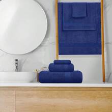 Ultra Soft 8-Piece Towel Set -% Ring Spun Cotton, 2 Oversized Bath Towels 27x54, 2 Hand Towels 16x28, 4 Wash Cloths 13x13 - Daily Use, Hotel & Spa - Olive Green, Luxury Towel Set - Navy Blue - 查看 3