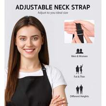 2 Pack Adjustable Bib Apron Waterdrop Resistant With 2 Pockets Cooking Kitchen Aprons Women Men Chef - Kem - Xem 4