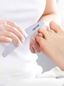 2 件装指甲锉和抛光器，100/180 粒度，砂纸，高柔韧性，无香味美甲工具，适用于修指甲和修脚