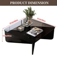 FXLTSBL Glass Coffee Table, 5mm Tempered Glass Top, Modern Coffee Table, Side Table, Living Room Table, Sofa Table, Coffee Table, For In Front Of The Sofa In The Living Room