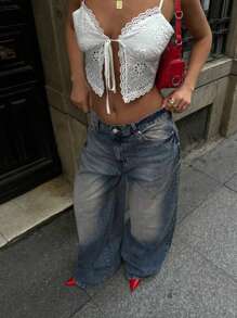 Jeans casuales de mujer con bolsillo y botones delanteros, para uso diario