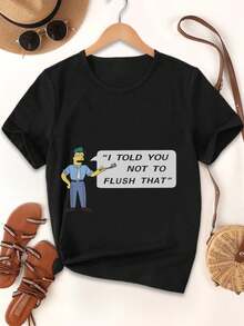 Lovers' Matching Plumbing T-Shirts Stern Lecture Tees For Women - Black - View 1